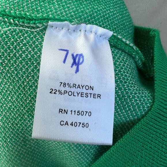 Nina Leonard Green Floral Knit Dress Sz M (BgB) - Picture 6 of 7